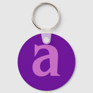 Paarse letter of tekst op T-shirten en -producten Sleutelhanger