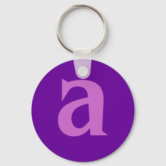 Paarse letter of tekst op T-shirten en -producten Sleutelhanger