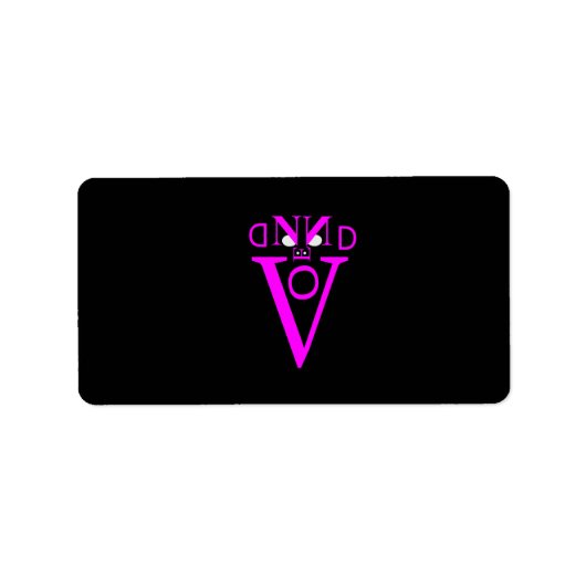 Paarse lettergreppels etiket (Voorkant)