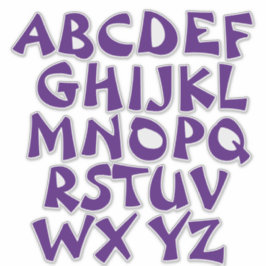 Paarse letters Transparant Alfabet Wand Sticker