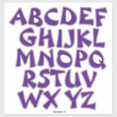 Paarse letters Transparant Alfabet Wand Sticker (Vel)
