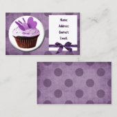 paarse leuke cupcake visitekaartjes (Voorkant / Achterkant)