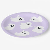 Paarse Leuke Ghost Halloween Herfst Baby shower Papieren Bordje (Gekanteld)