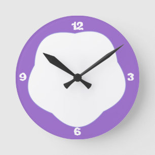 Paarse leuke ontwerper ronde klok