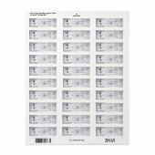 Paarse Leuke Sneeuwman Adreslabel Etiket (Full Sheet)