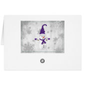 Paarse Leuke Sneeuwman Vakantie Groet Kaart (Achterkant Horizontaal)