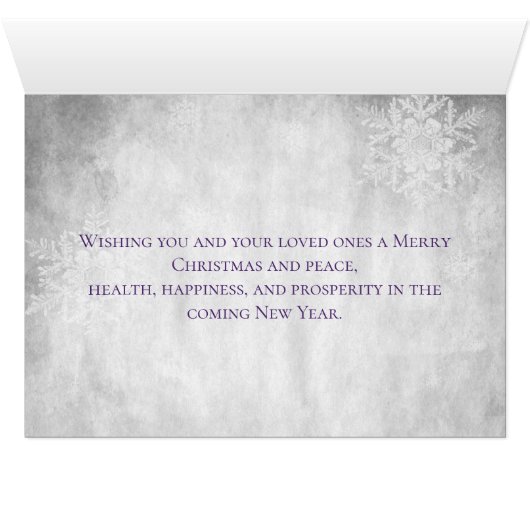 Paarse Leuke Sneeuwman Vakantie Groet Kaart (Binenzijde Horizontaal (Onderkant))