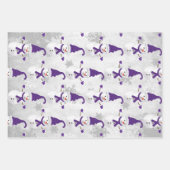 Paarse Leuke Sneeuwman Wrapping Papier Bladen Inpakpapier Vel (Voorkant 2)