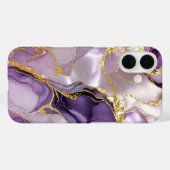 Paarse Levander Marmeren Hoesje Goud Luxe (Achterkant (horizontaal))