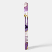 Paarse Levander Marmeren Hoesje Goud Luxe (Achterkant / Links)