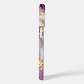 Paarse Levander Marmeren Hoesje Goud Luxe (Achterkant / Rechts)