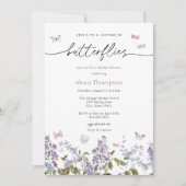 Paarse Leven van Vlinders Vrijgezellenfeest Kaart (Voorkant)