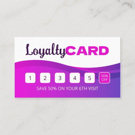 Paarse Levendige Haar Stylist Salon Beauty Make-up Klantenkaartje (Achterkant)