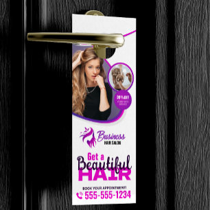 Paarse Levendige Kapsalon Schoonheid Make-up Deurhanger