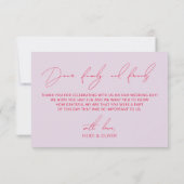 Paarse & Levendige Rode Eenvoudige Huwelijk Dank u Bedankkaart (Achterkant)