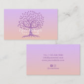 Paarse levensboom Massage therapie Salon & Spa Visitekaartje (Voorkant / Achterkant)