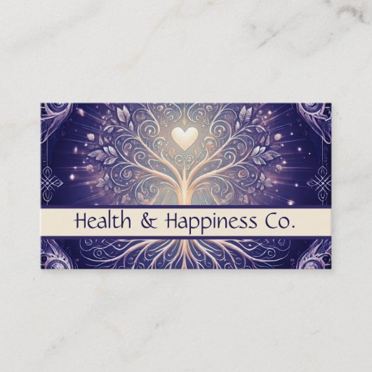 Paarse levensboom visitekaartje (Voorkant)