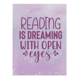 Paarse Lezen is Dromen Met Open Ogen Poster