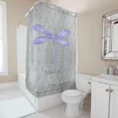 Paarse libel Damask Douchegordijn (In situ)