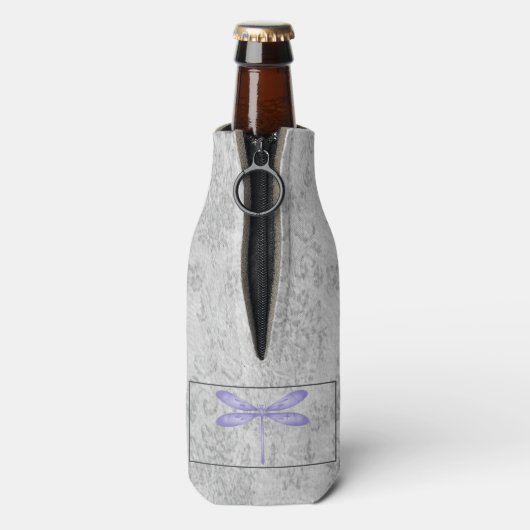 Paarse libel Damask Flesjeskoeler (Fles Achterkant)