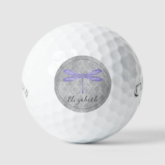Paarse libel Damask Golfballen (Voorkant)
