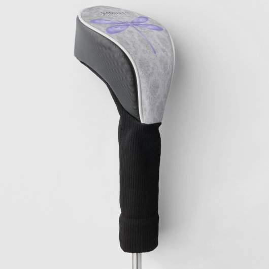 Paarse libel Damask Golfheadcover (Schuin)