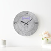 Paarse libel Damask Grote Klok (Huis)