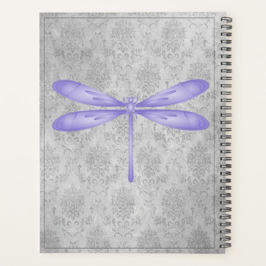 Paarse libel Damask Planner (Achterkant)