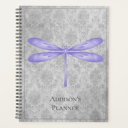 Paarse libel Damask Planner (Voorkant)