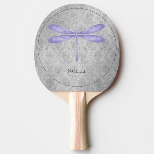 Paarse libel Damask Tafeltennisbatje (Voorkant)