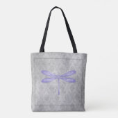 Paarse libel Damask Tote Bag (Achterkant)