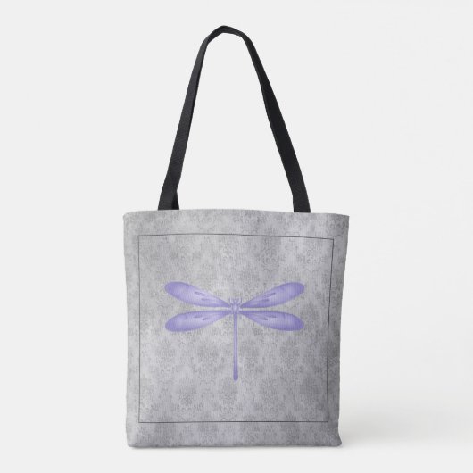 Paarse libel Damask Tote Bag (Achterkant)