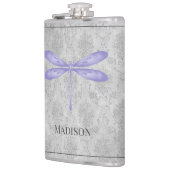 Paarse libel damast kolf heupfles (Links)