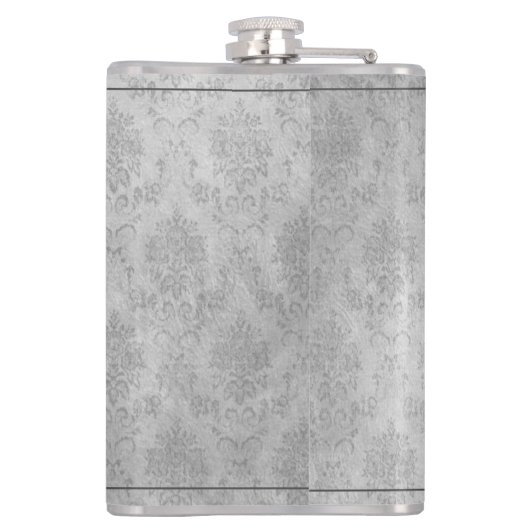 Paarse libel damast kolf heupfles (Achterkant)