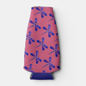 Paarse libel digitale kunst flesjeskoeler (Voorkant)