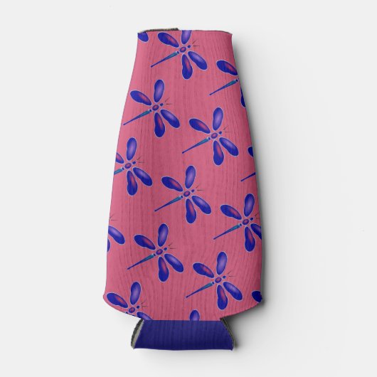 Paarse libel digitale kunst flesjeskoeler (Voorkant)