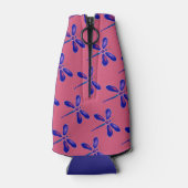 Paarse libel digitale kunst flesjeskoeler (Achterkant)