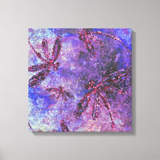 Paarse libel waas canvas afdruk (Voorkant)