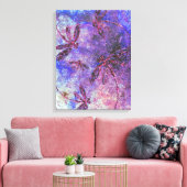 Paarse libel waas canvas afdruk (Insitu (Woonkamer))