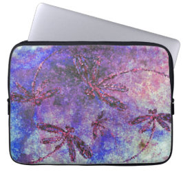 Paarse libel waas laptop sleeve