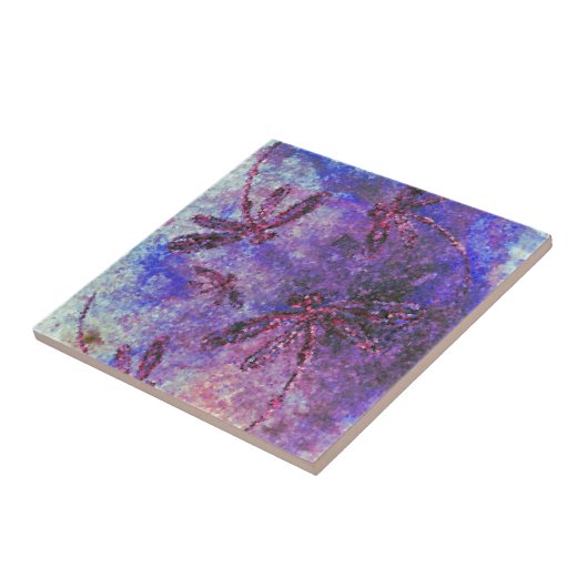 Paarse libel waas tegeltje (Zijkant)