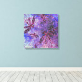 Paarse Libelle Nevel Canvas Afdruk (Insitu (Houten vloer))