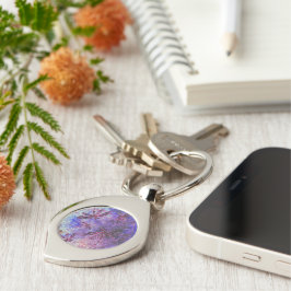 Paarse Libelle Nevel Sleutelhanger