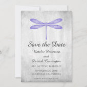 Paarse Libelle Save the Date Uitnodiging (Voorkant)