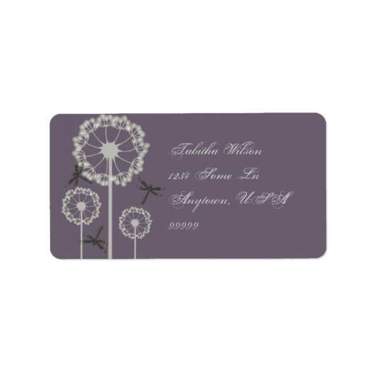 Paarse libellen Adres label (Voorkant)