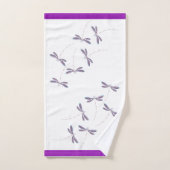 Paarse libellen bad handdoek (Handdoek)