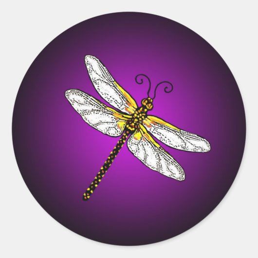 Paarse libellen libellen Stickers (Voorkant)
