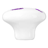 Paarse libellen met een witte dragonvlieg keramische knop (Zijkant)