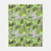 Paarse libellen op Limoen Fleece Deken (Voorkant)