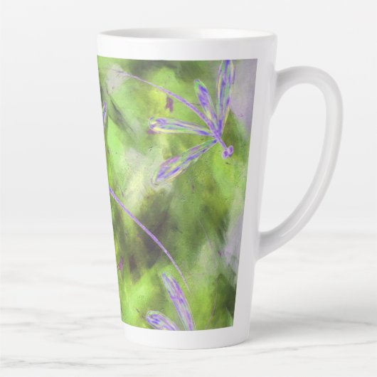 Paarse libellen op Limoen Latte Mok (Rechts)